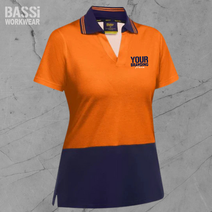 WOMEN'S HI VIS V-NECK POLO