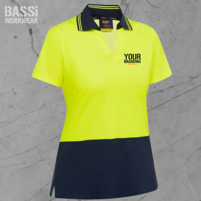 WOMEN'S HI VIS V-NECK POLO