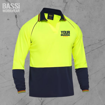 TWO TONE HI VIS V-NECK POLO SHIRT