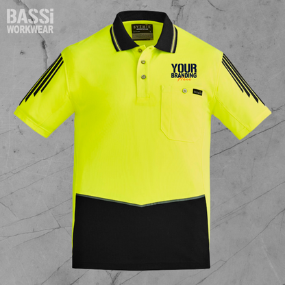 Mens Hi Vis Flux Short Sleeve Polo