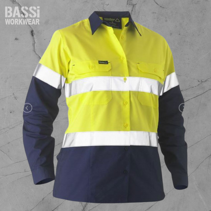 WOMEN'S TAPED TWO TONE HI VIS DRILL SHIRT