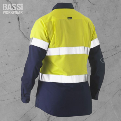 RECYCLE WOMEN'S TAPED TWO TONE HI VIS DRILL SHIRT