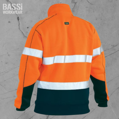 Taped Hi Vis 1/4 Zip Fleece Pullover With Sherpa Lining