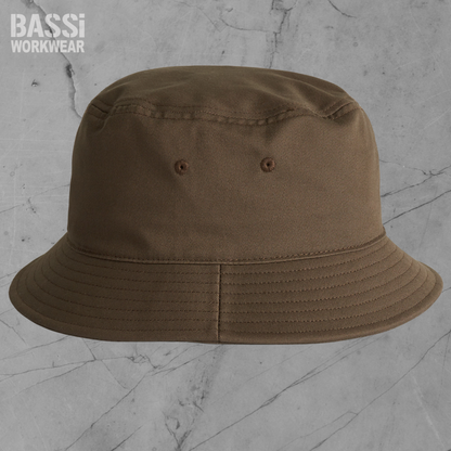 brown bucket hat