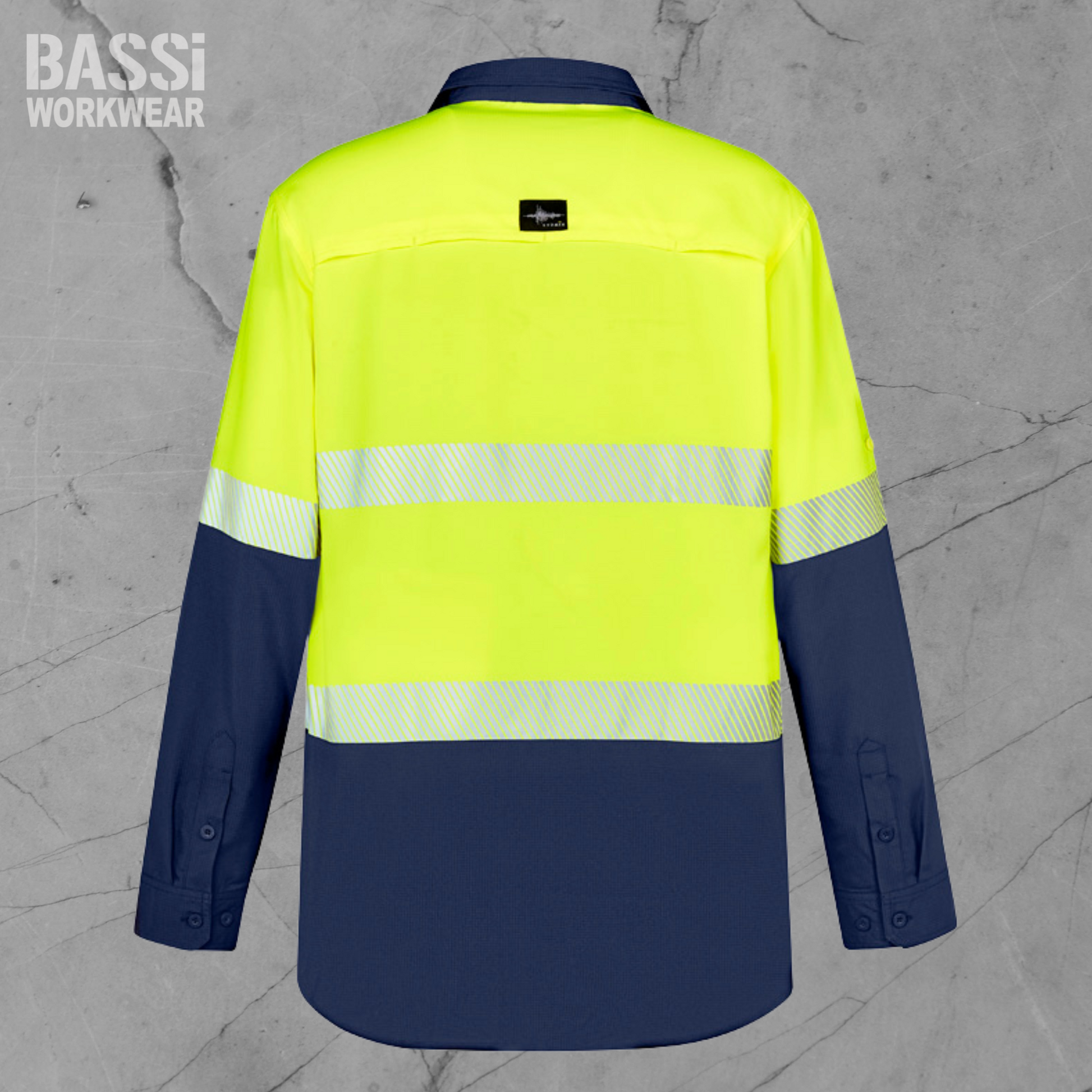 Mens Hi Vis Outdoor Segmented Tape Long Sleeve Shirt