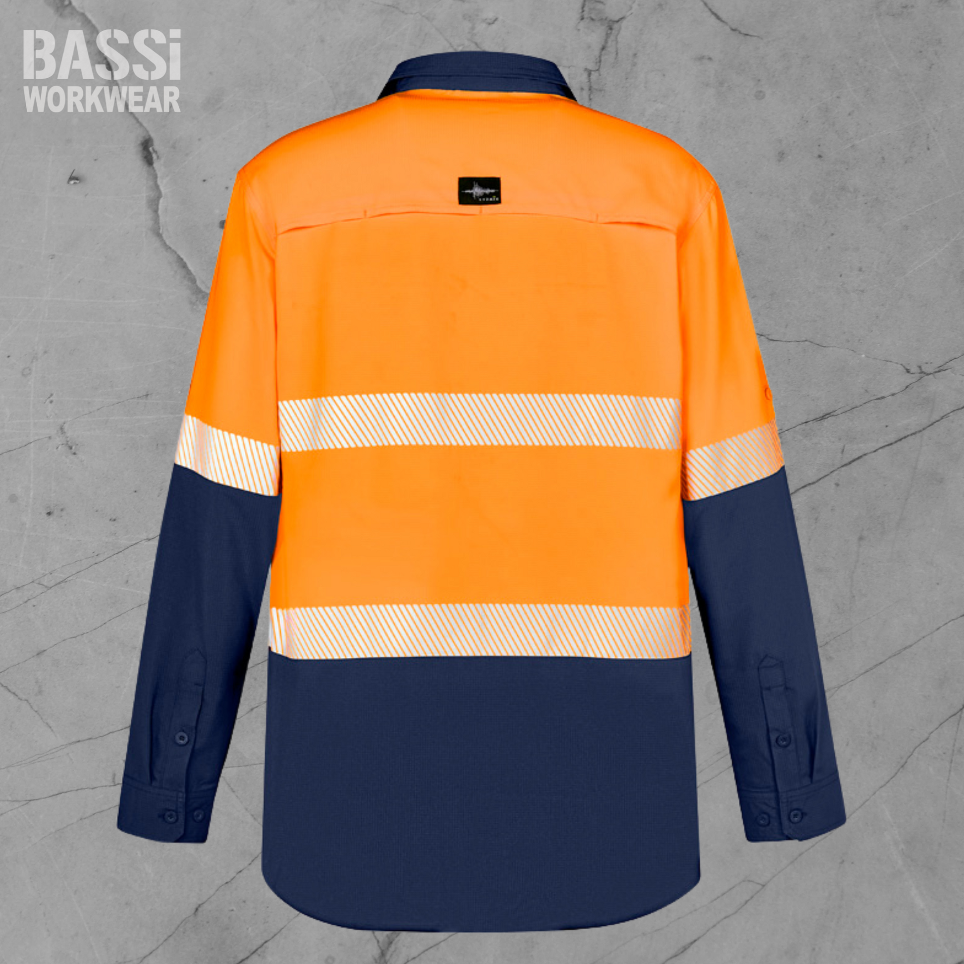 Mens Hi Vis Outdoor Segmented Tape Long Sleeve Shirt